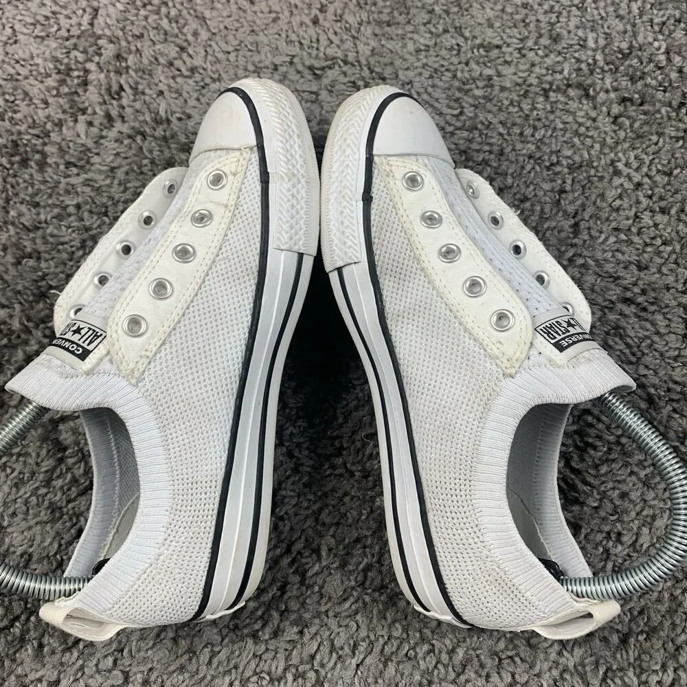 Converse Chuck Taylor Slip Low Top White Knit Junior 4 Sneakers 665411F